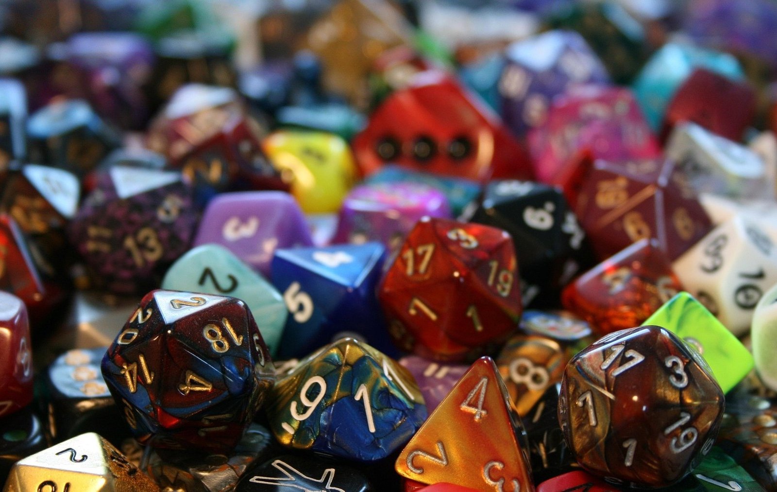 Role playing game dice and tabletop campaign